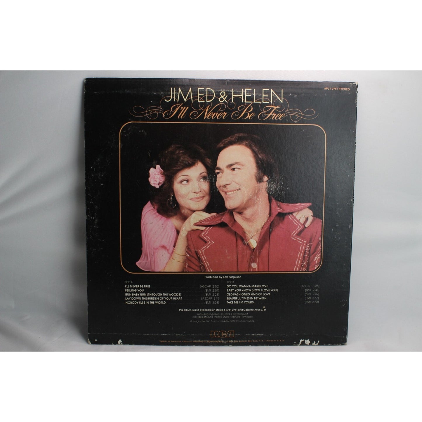 Jim Ed & Helen I'll Never Be Free Vinyl Record Tested Used