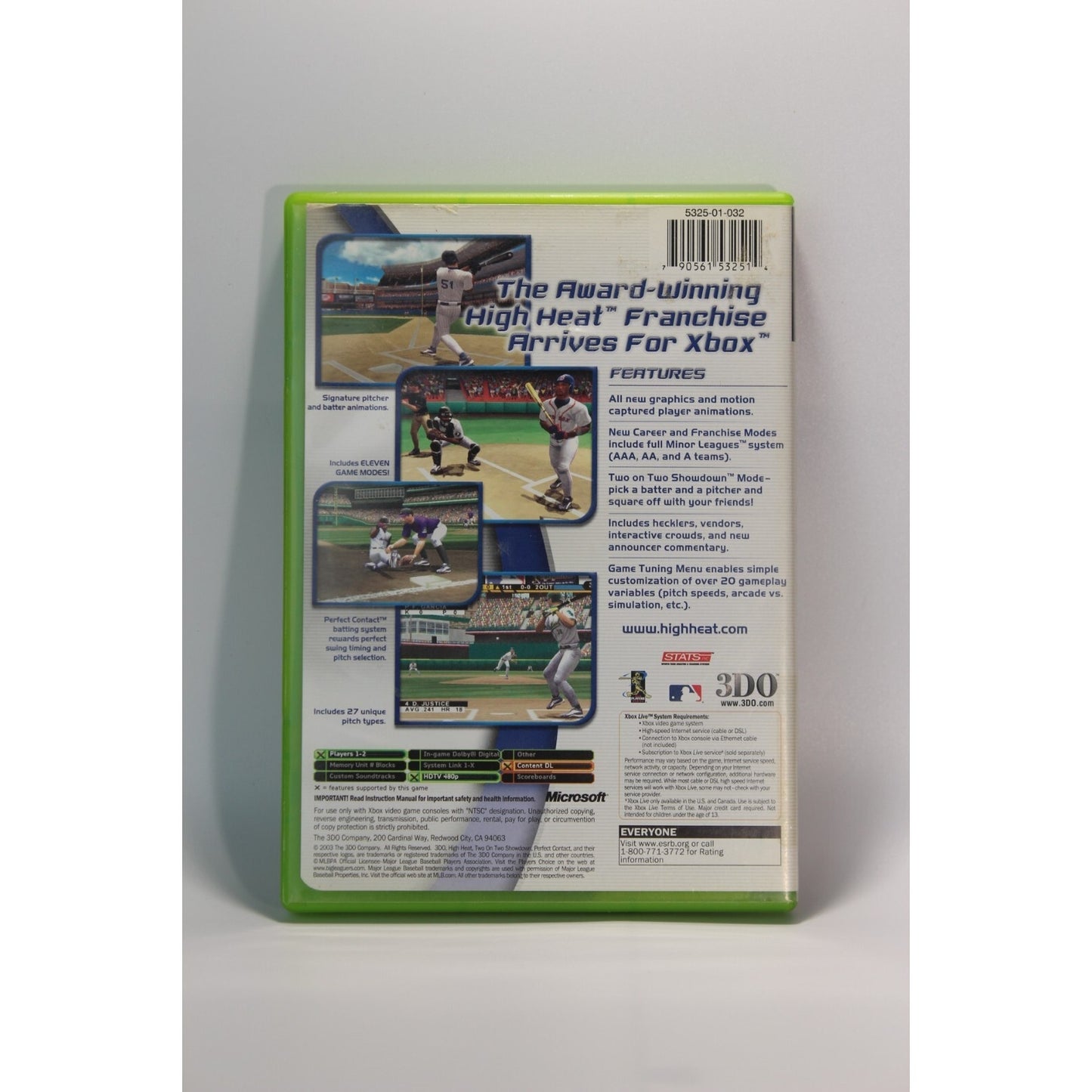 High Heat MLB 2004 Xbox Tested Video Game Used Baseball Sports Game