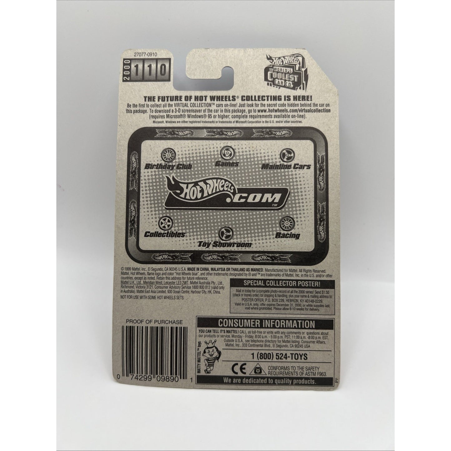 1999 Hot Wheels Virtual Collection 2000 Fork Lift #110 Forklift Diecast