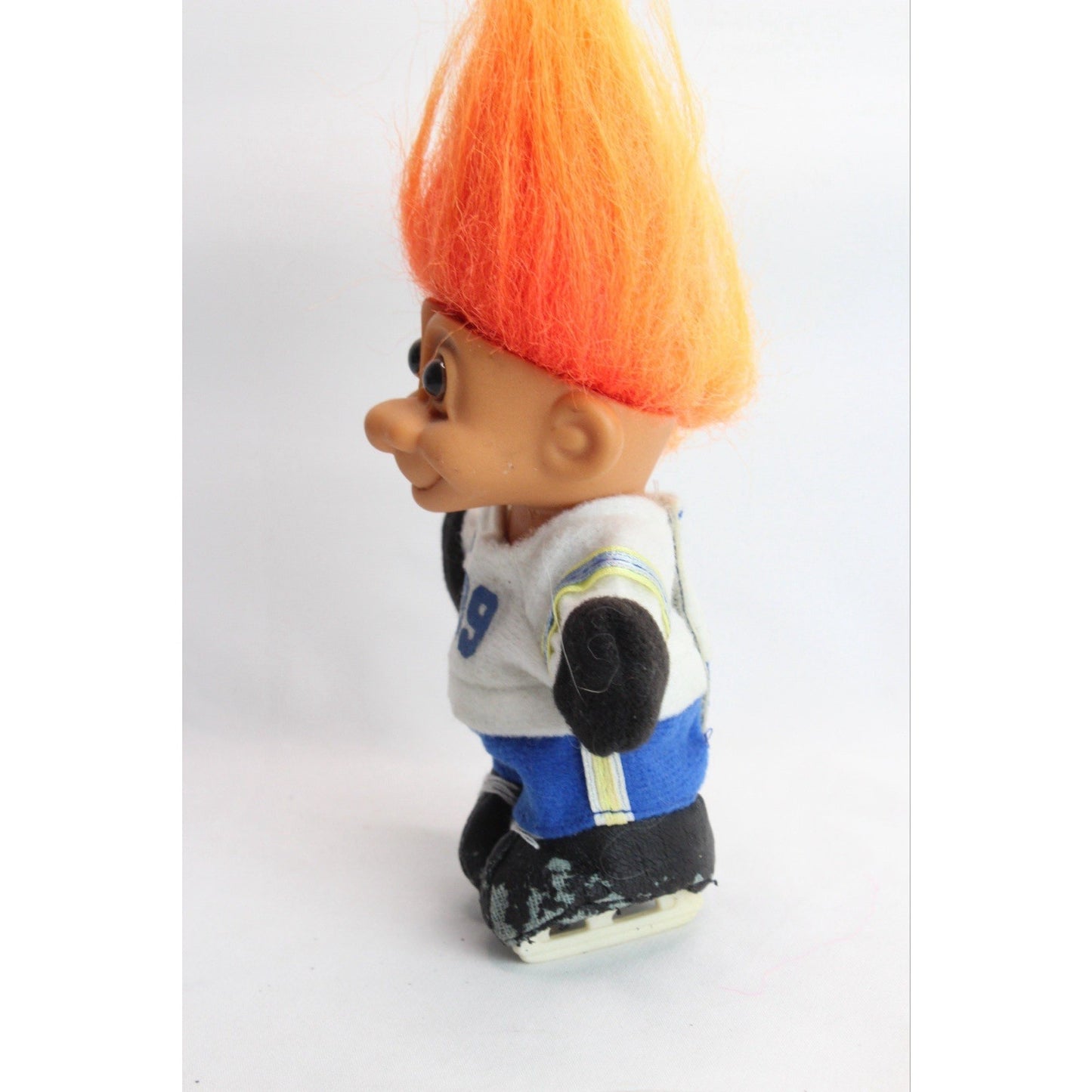 Vintage Russ 5" Troll Doll Hockey Player #99 Rare Orange Hair