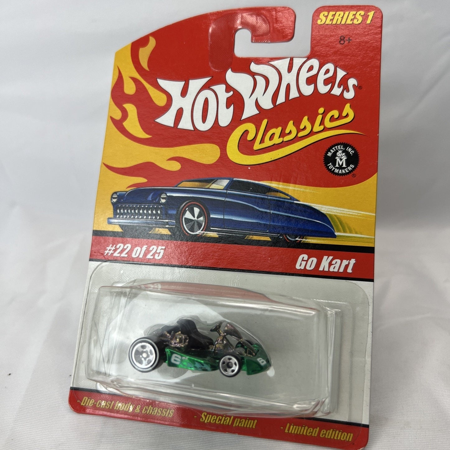 Hot Wheels Go Kart Car Classics Car #22 of 25 Series 1 Green Flames Die Cast