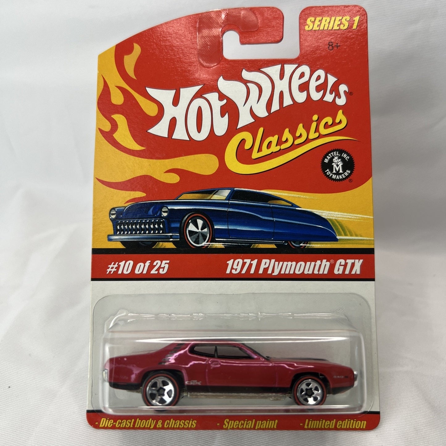 Hot Wheels Classics Series 1 - 1971 Plymouth GTX Dark Pink Die Cast Car