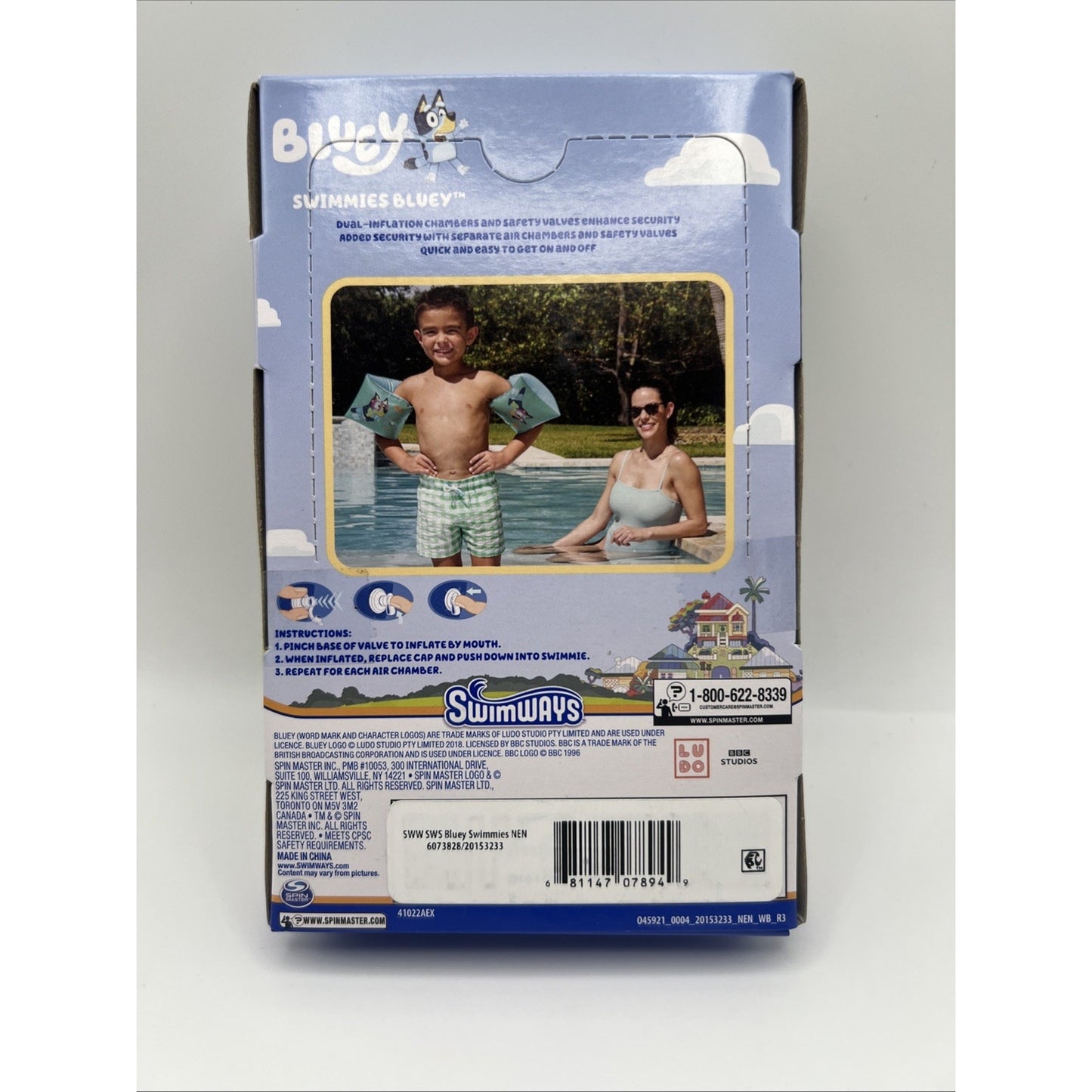 SwimWays Bluey Swimmies Arm Floaties Kids Age 3-5 Pool Swim Help Float Brand New