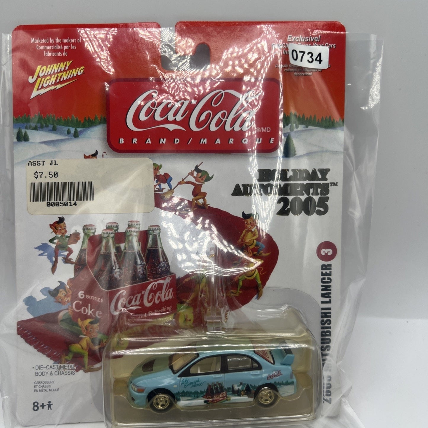 Johnny Lightning Coca Cola 2003 Mitsubishi Lancer Holiday Exclusive 2005 Rare