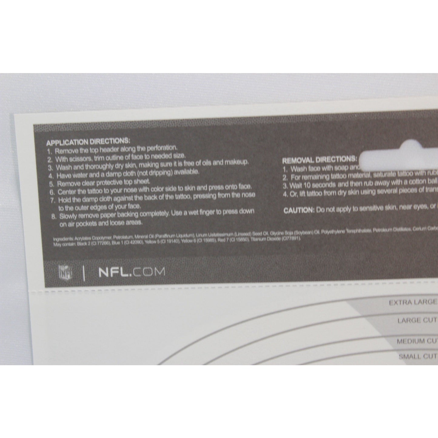 Indianapolis Colts Game Day Face Temporary Tattoo NFL Football Fan Tattoos