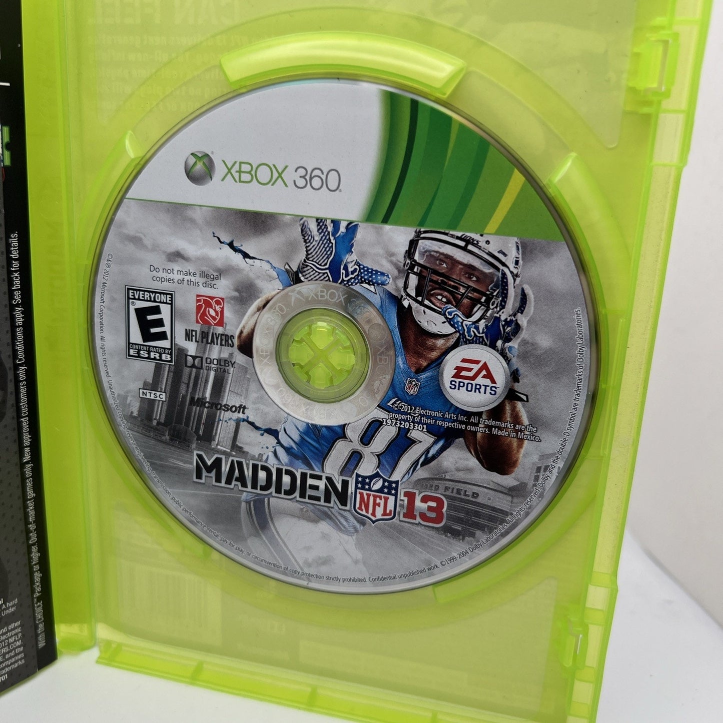 Madden NFL 13 Xbox 360 Football Video Game Used With Case