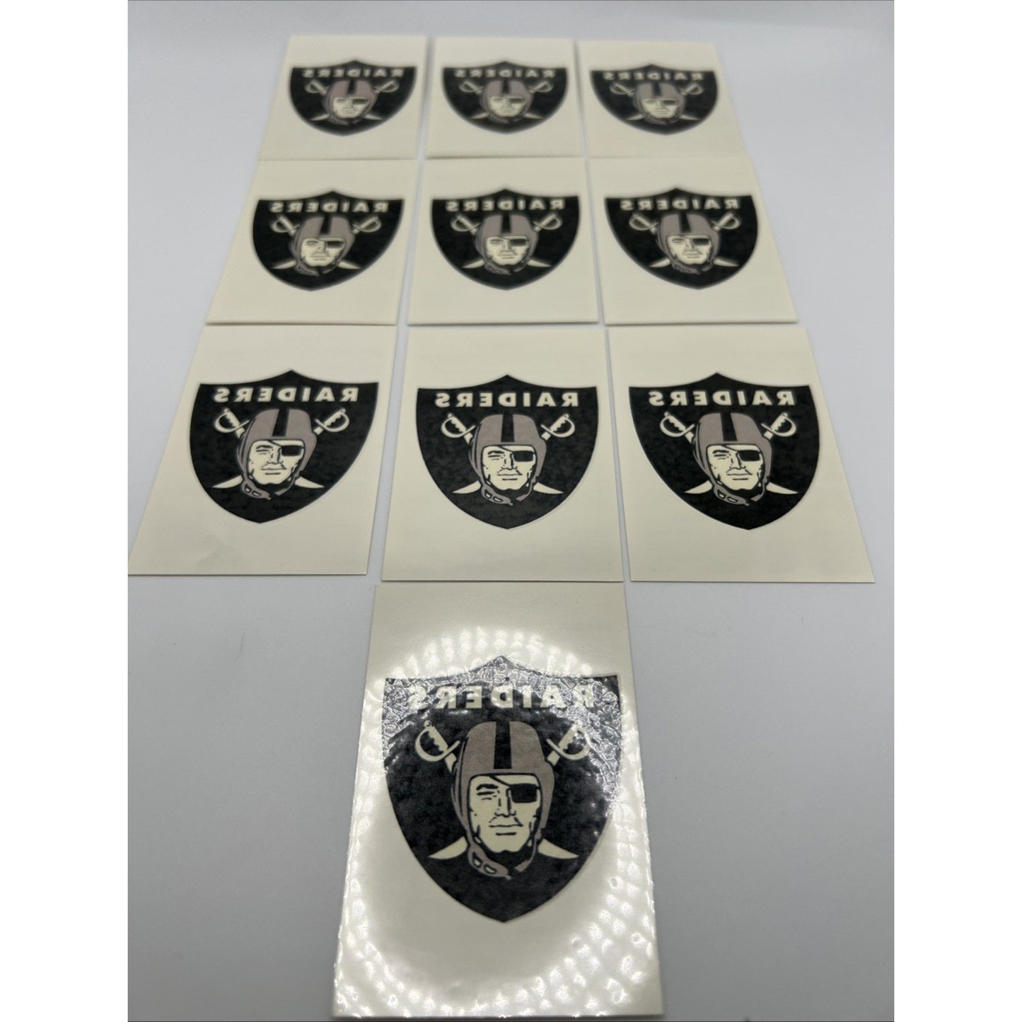 NFL Oakland Las Vegas Raiders Temporary Tattoo Pack Of 10 Face Tattoos Football