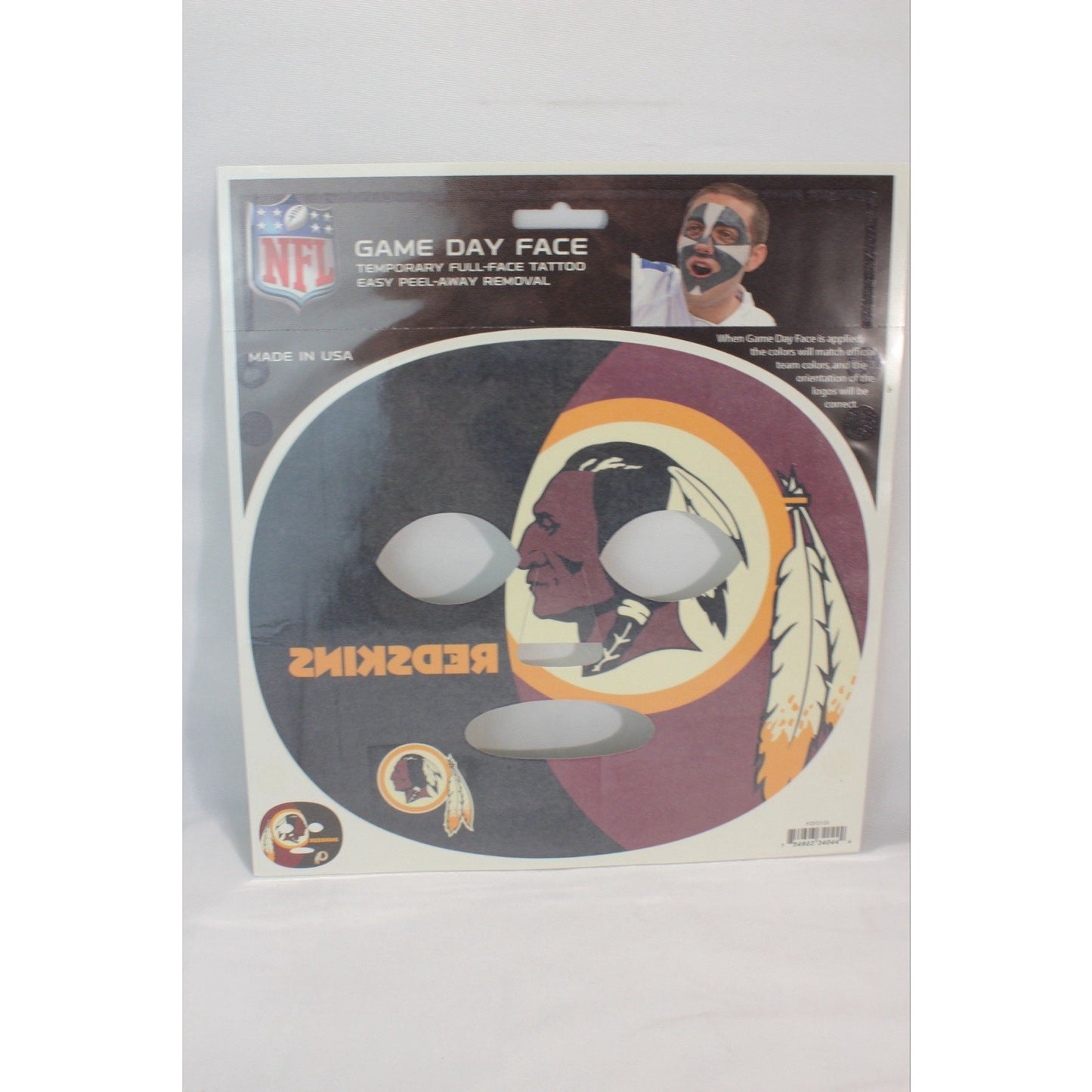 Washington Redskins Game Day Face Temporary Tattoo NFL Football Fan Tattoos