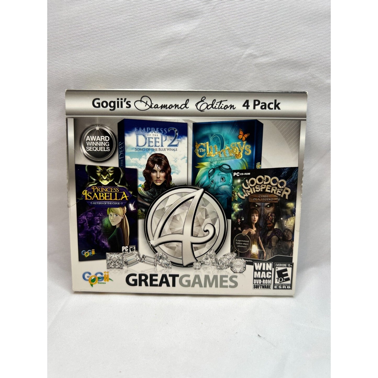 4 Great Games Gogii's Diamond Edition 4 Pack PC Tested Video Game Used