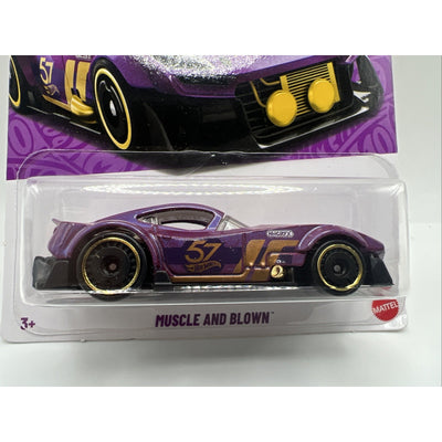 Hot Wheels 57th Anniversary Muscle And Blown #5 Purple Gold Race Car Model