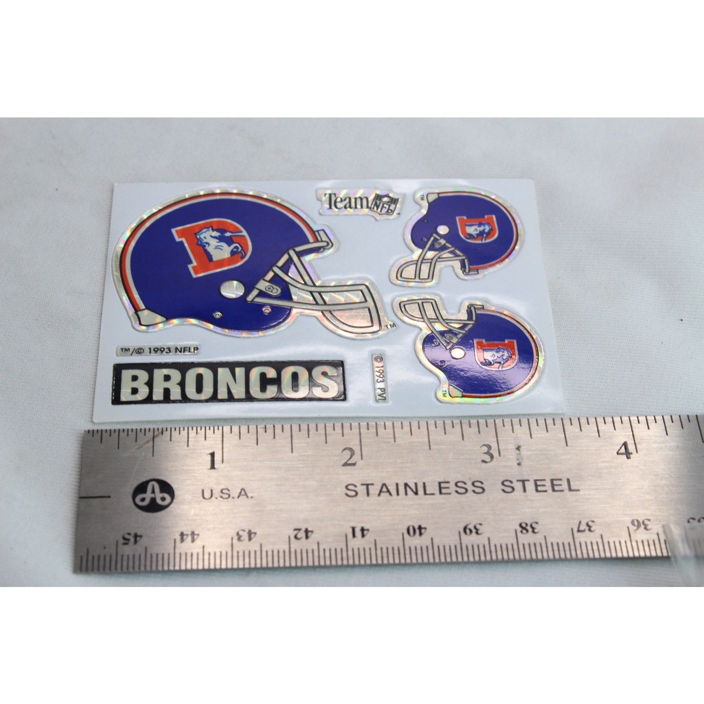 Vintage 1993 Vending Machine Team NFL Denver Broncos Sticker Prism