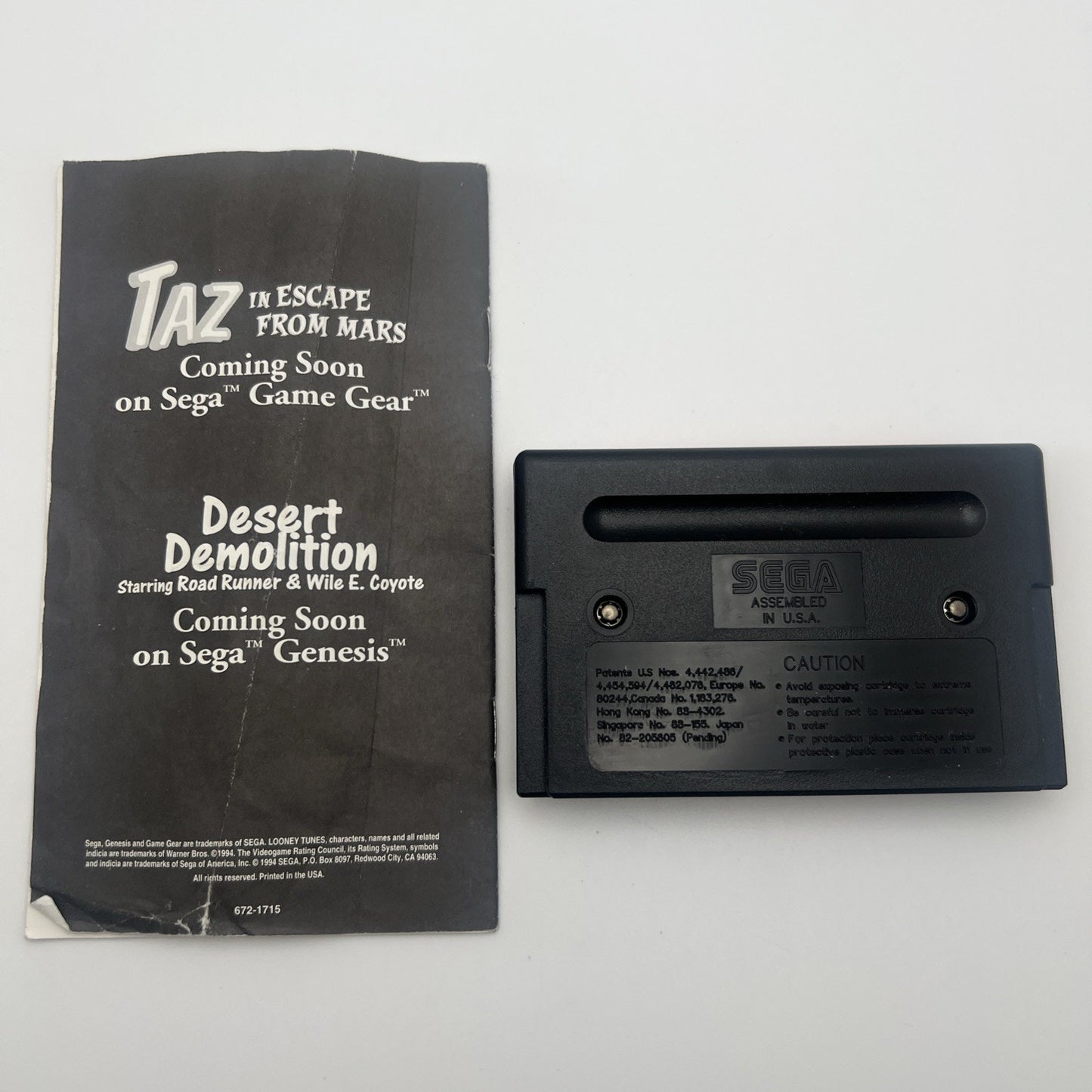 Taz In Escape From Mars Sega Genesis 1994 Video Game Tested Looney Tunes