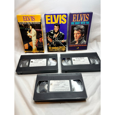 Elvis Presley The Concert Collection 3 VHS Set Tested Video Tapes Used