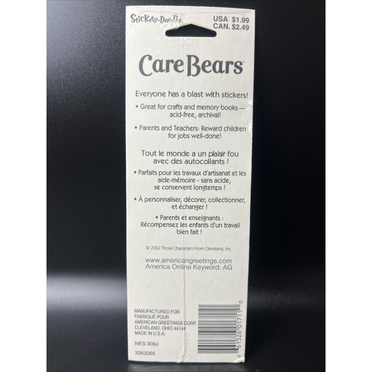 Vintage Sealed 2002 Stickety Doo Da Care Bears Sticker 3 Sheets Stickety Doo Da