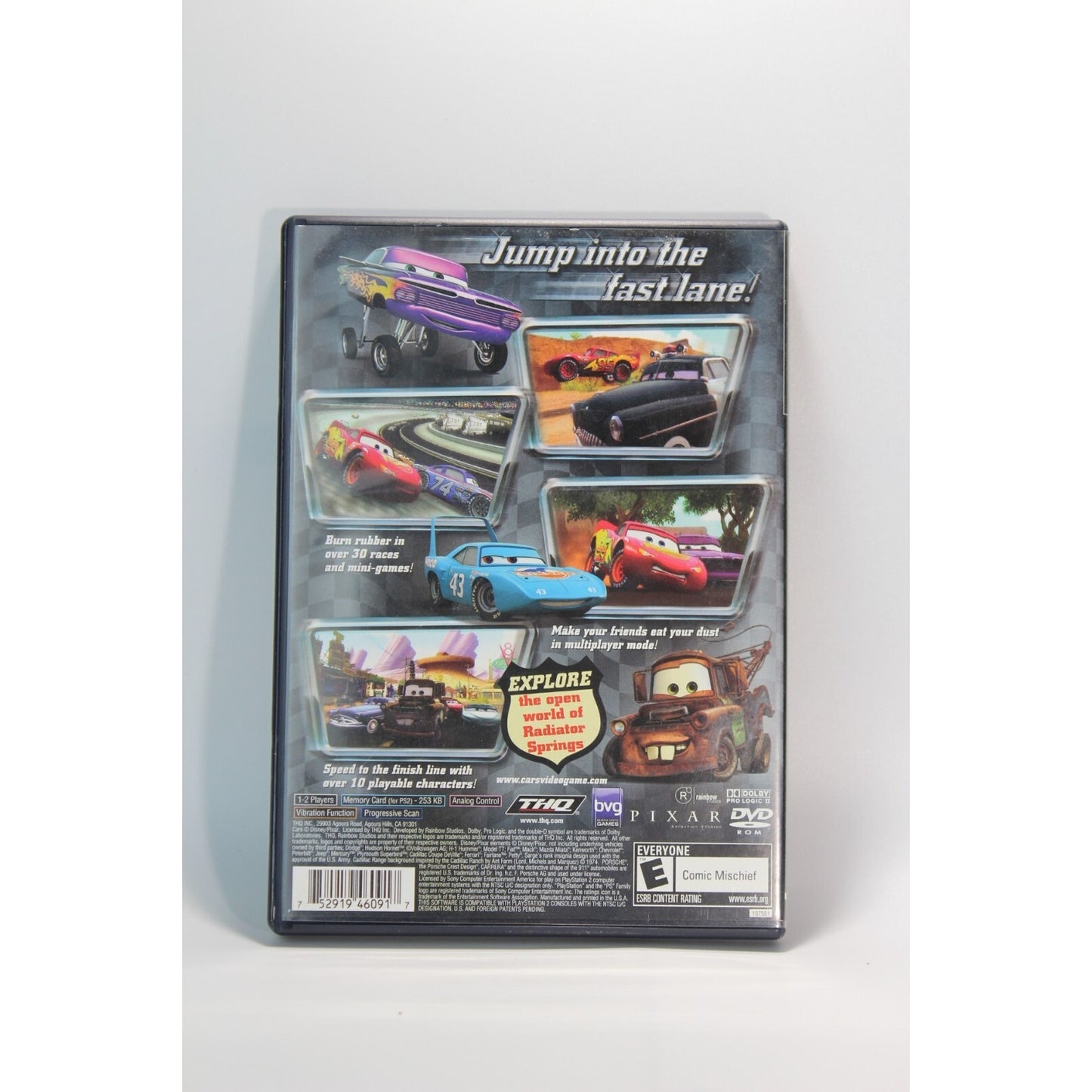 Disney Pixar Cars PlayStation 2 PS2 Tested Video Game Used Racing Game