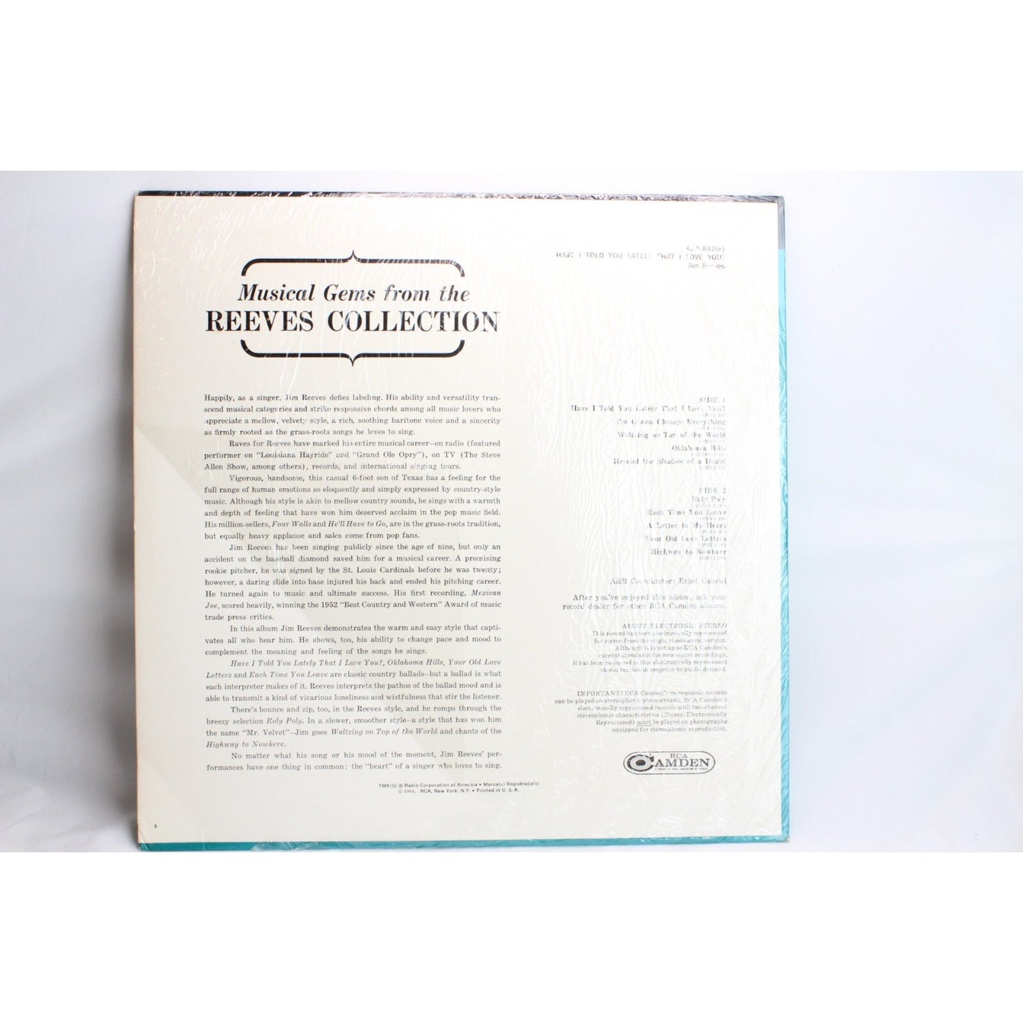 Jim Reeves Have I Told You Lately That I Love You? Vinyl Record Tested Used