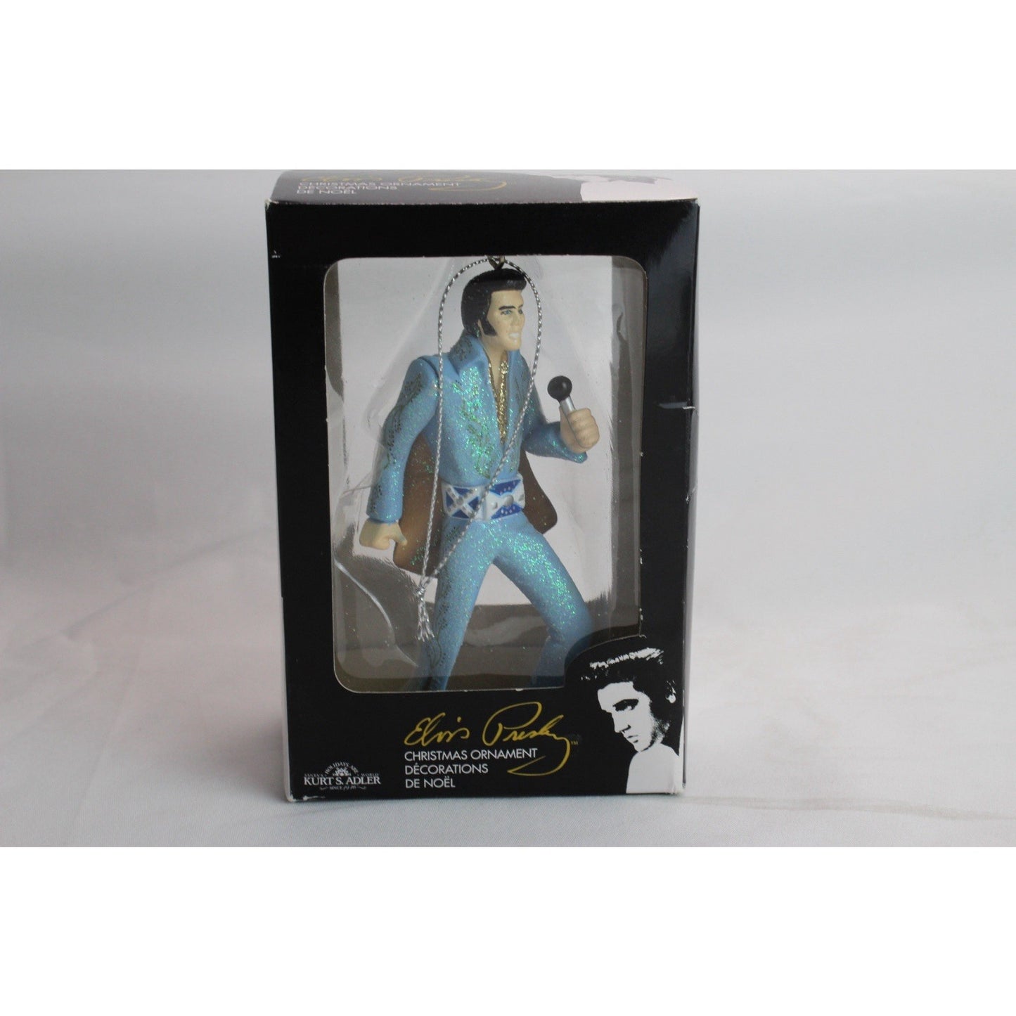 Elvis Presley Christmas Ornament Blue Suit with Microphone Kurts Adler New