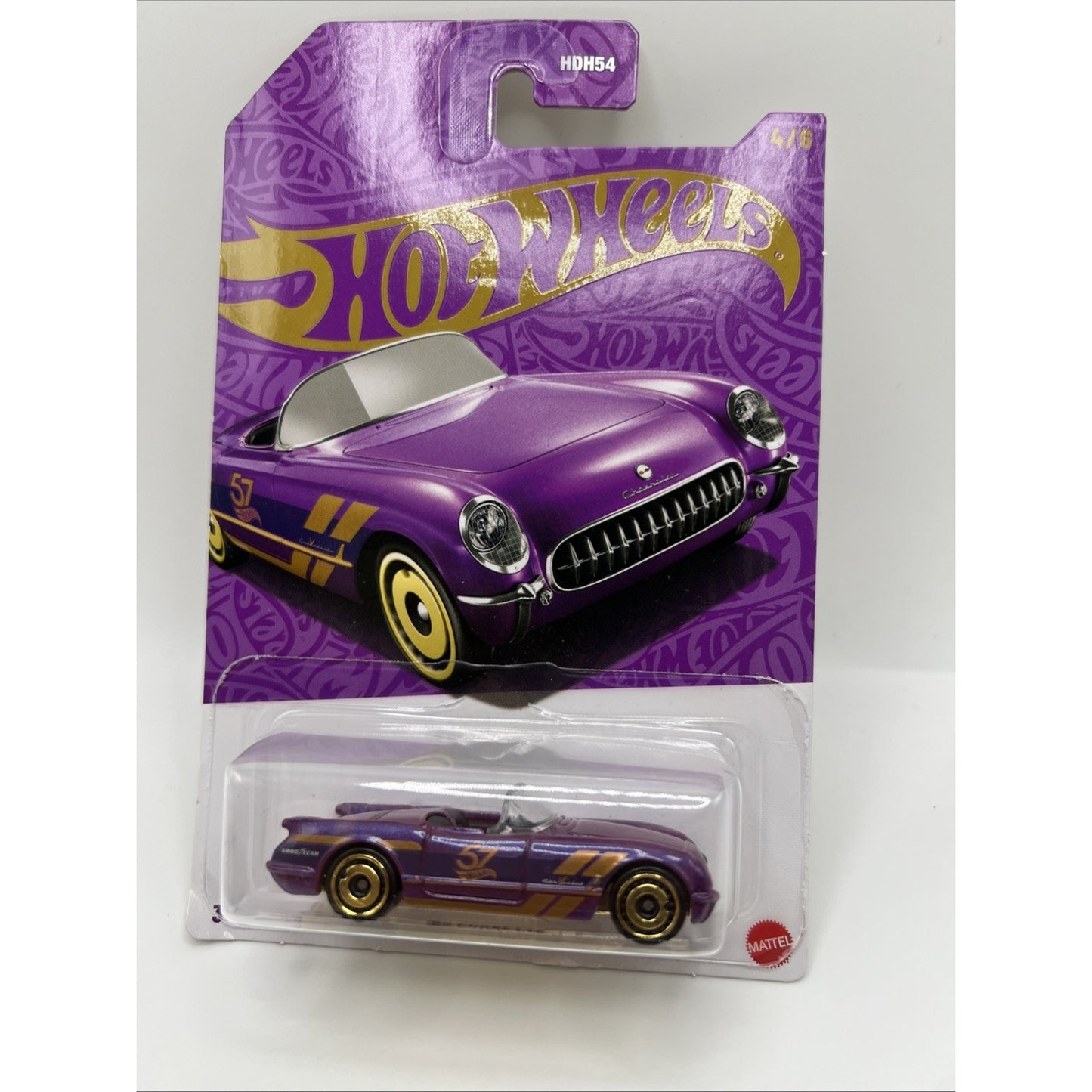 Hot Wheels '55 Corvette Purple #4 4/6 2025 Pearl Chrome 57th Anniversary Gold