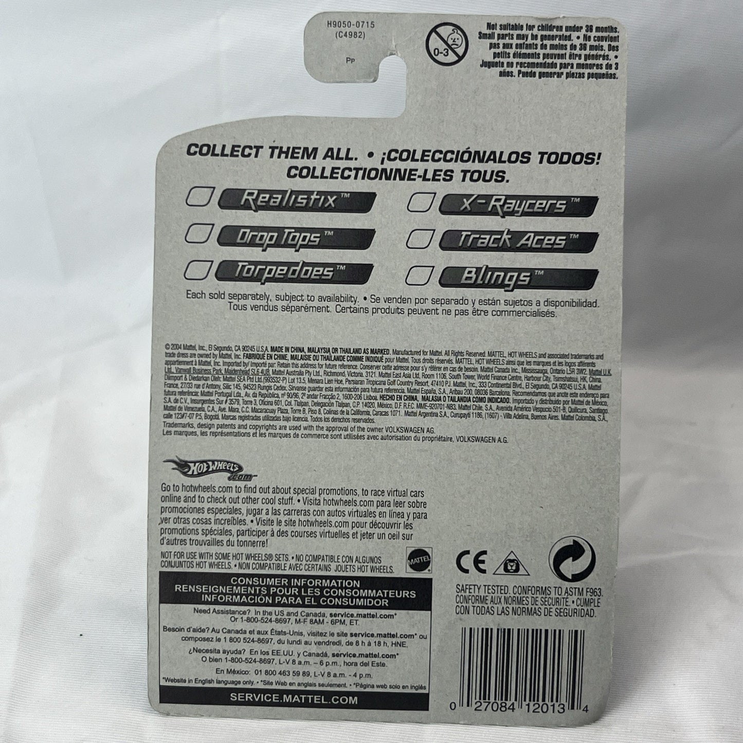 Hot Wheels 2005 Volkswagen New Beetle Cup 142 Gray and Red