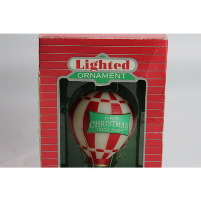 1986 Hallmark Cards Lighted Ornament First Christmas Together Hot Air Balloon