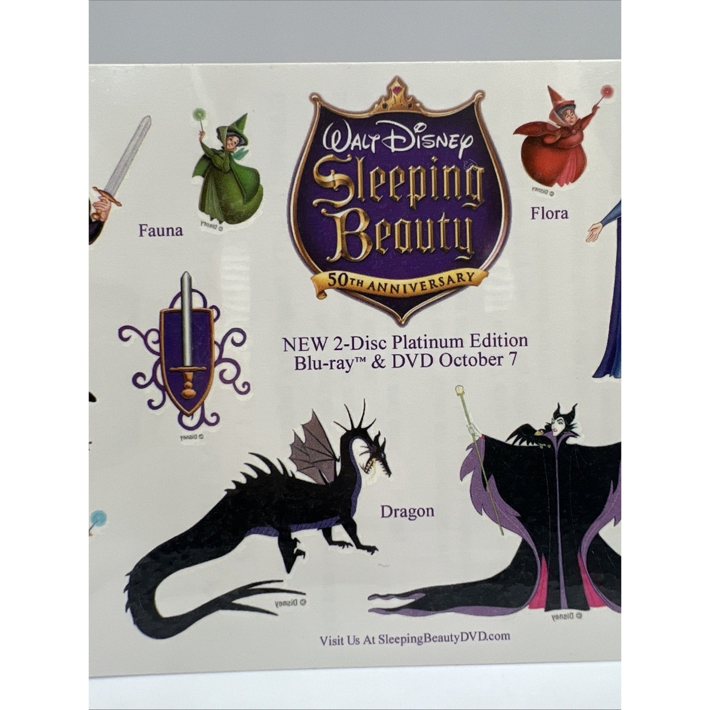 Walt Disney Pictures Sleeping Beauty Tattoo Temporary DVD Tattoos Maleficent 6ct
