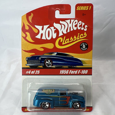 Hot Wheels Classics Series 1 #4 of 25 Blue 1956 Ford F-100 (B234)