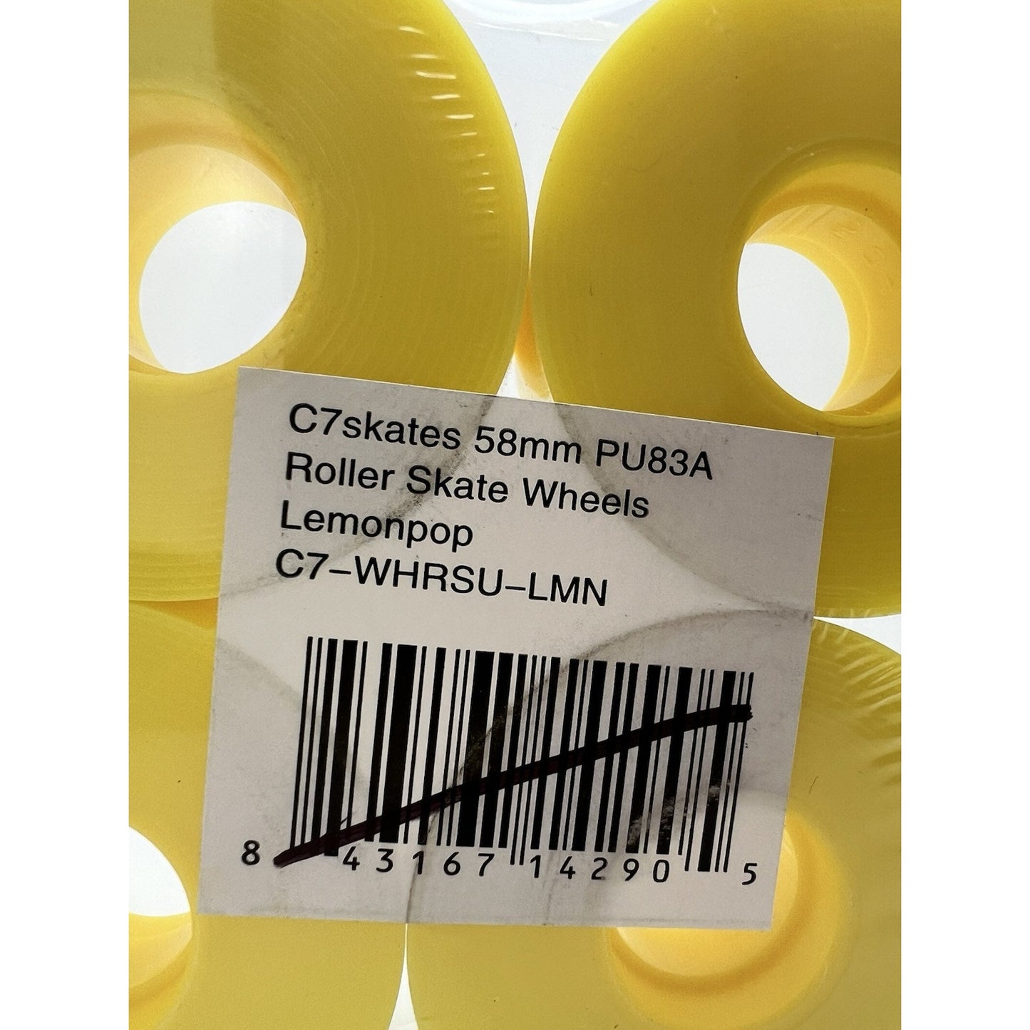 C7 skates 58mm 83A Premium Quad Roller Skate Wheels Lemonpop Yellow Set of 4 New
