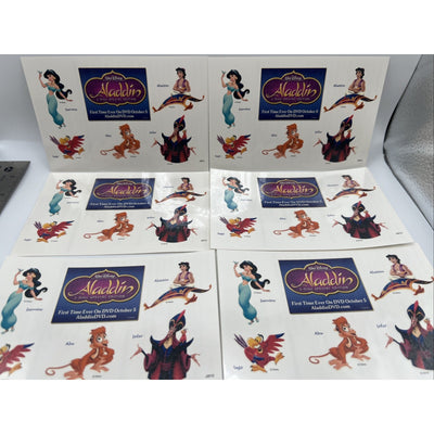 Walt Disney Aladdin DVD Temporary Tattoos Rare 6 Sheets Special Edition Jasmine