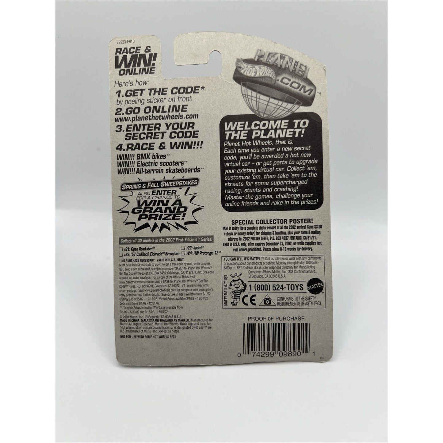 Hot Wheels 1/64 Diecast 2002 First Editions Orange HW Prototype 12