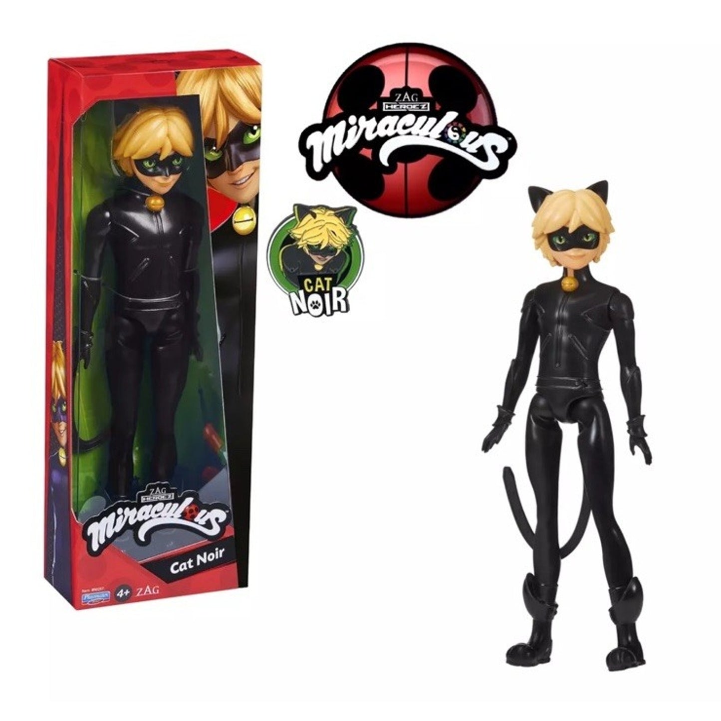 Miraculous Cat Noir Hero Action Figure Doll by Playmates Toys Zag Heroez New