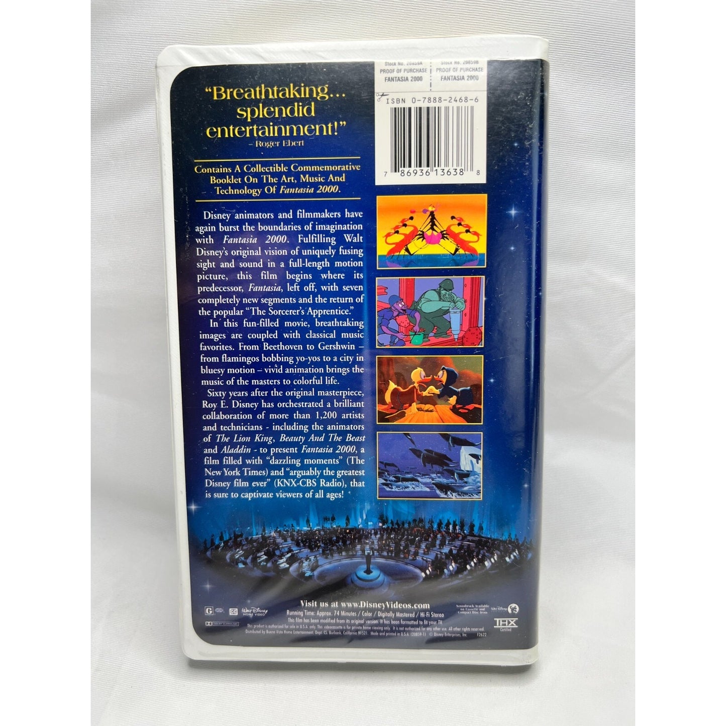 Fantasia 2000 Walt Disney VHS Video Tape Animated Classic Tested Used