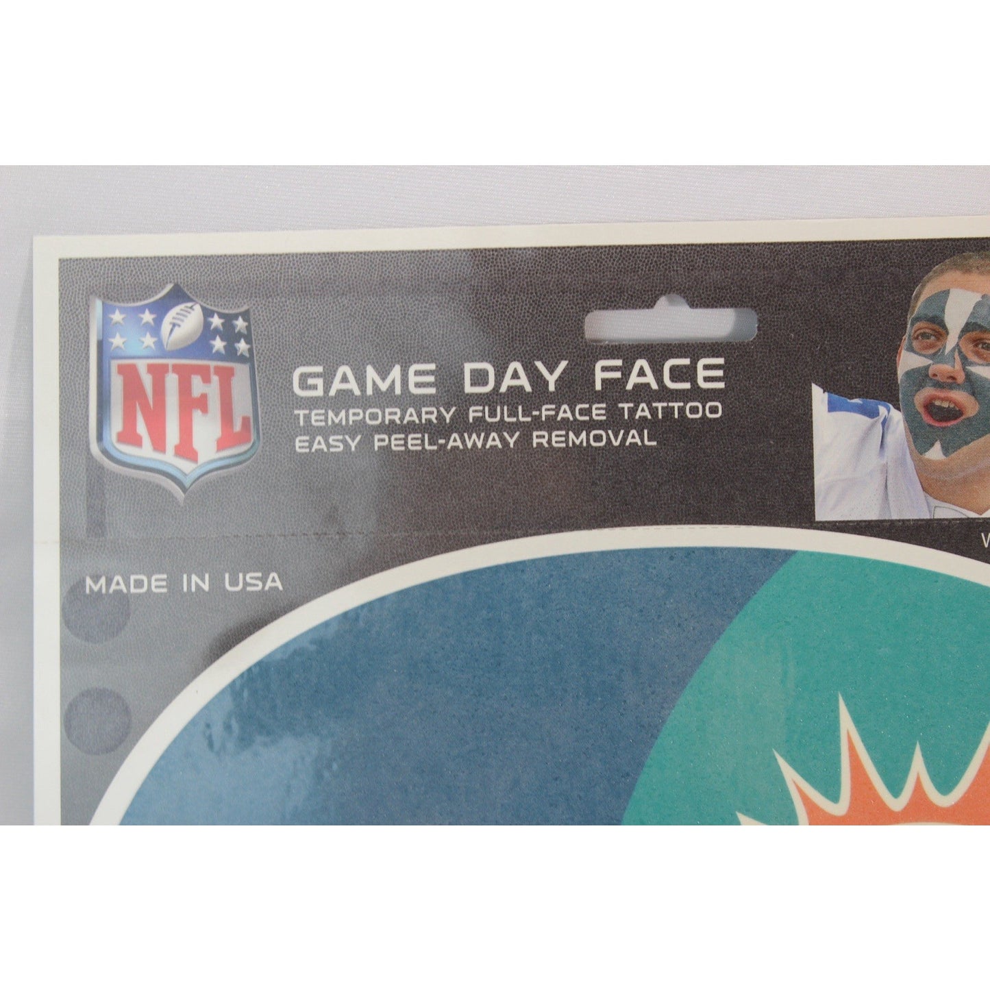 Miami Dolphins Game Day Face Temporary Tattoo NFL Football Fan Peel Off Tattoos