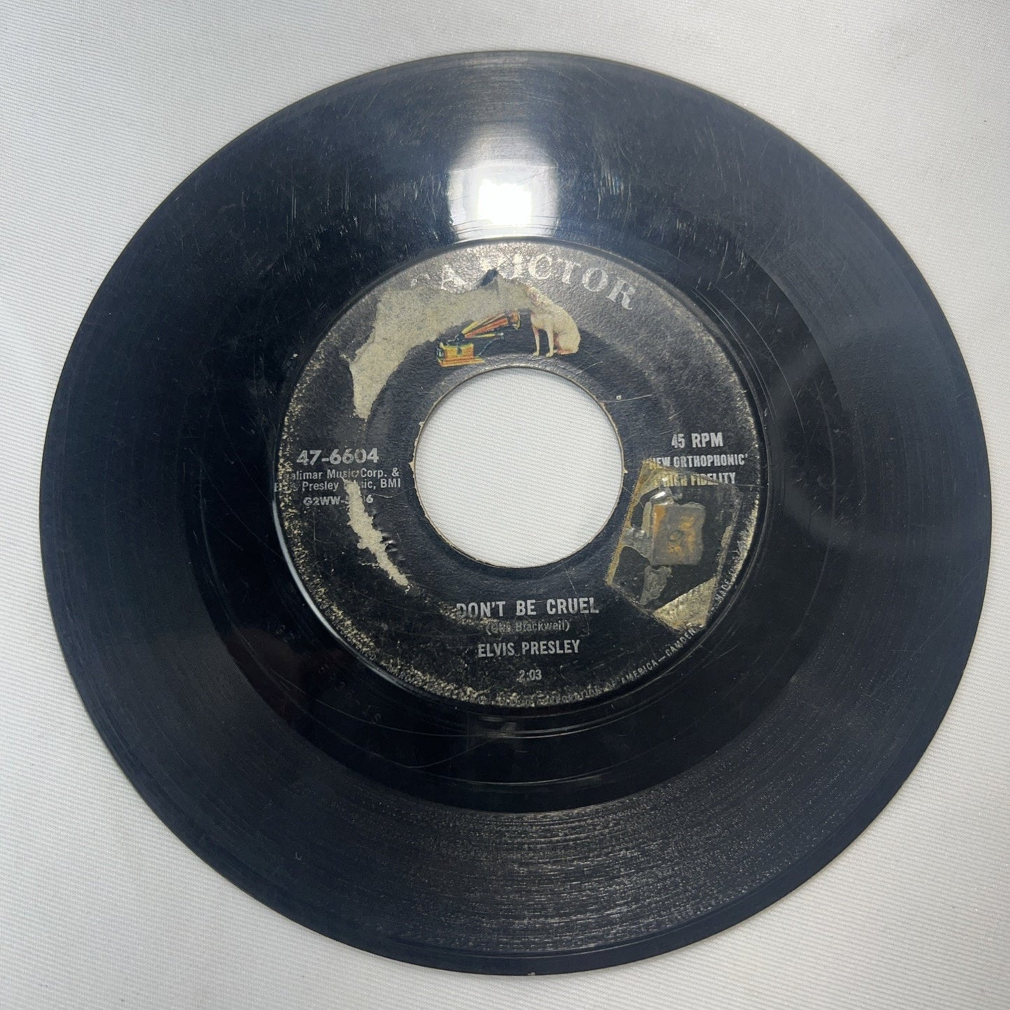 Elvis Presley Don't Be Cruel / Hound Dog 45 rpm Record 47-6604 RCA Victor Rare