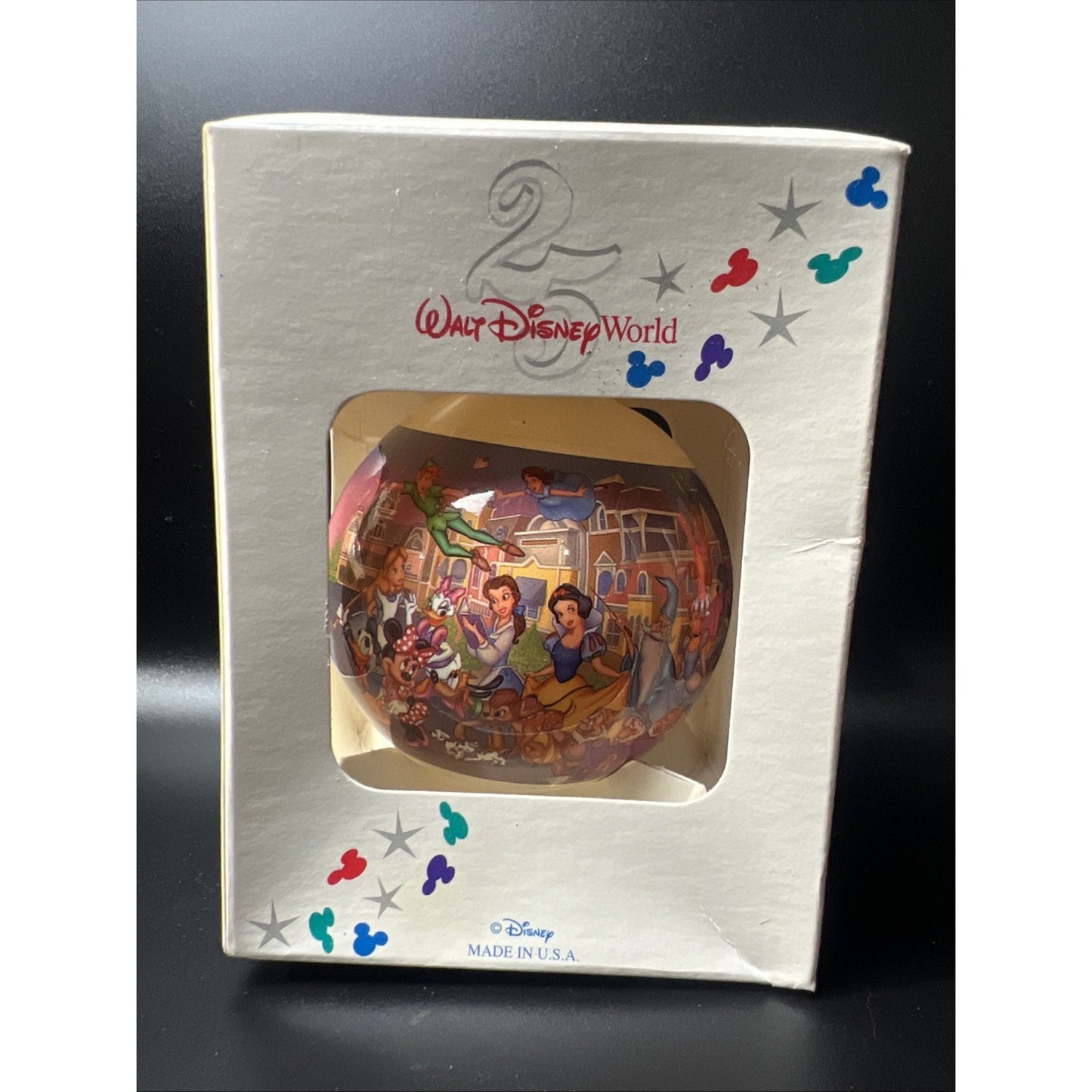 25th Walt Disney World Anniversary Remember the Magic Glass Ornament Sealed New