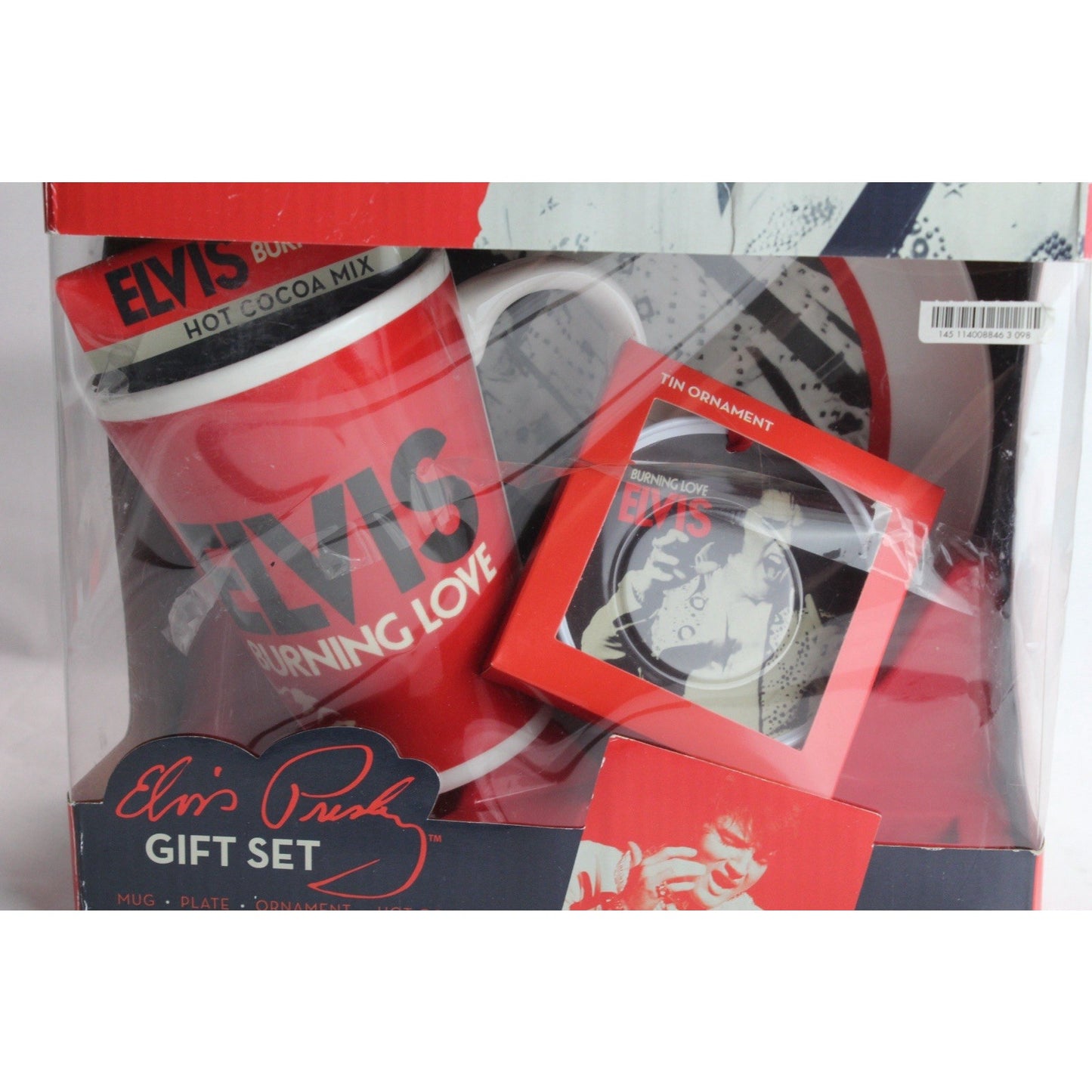 Elvis Presley "Burning Love" Mug Plate Ornament Cocoa Gift Set Coffee Cup New