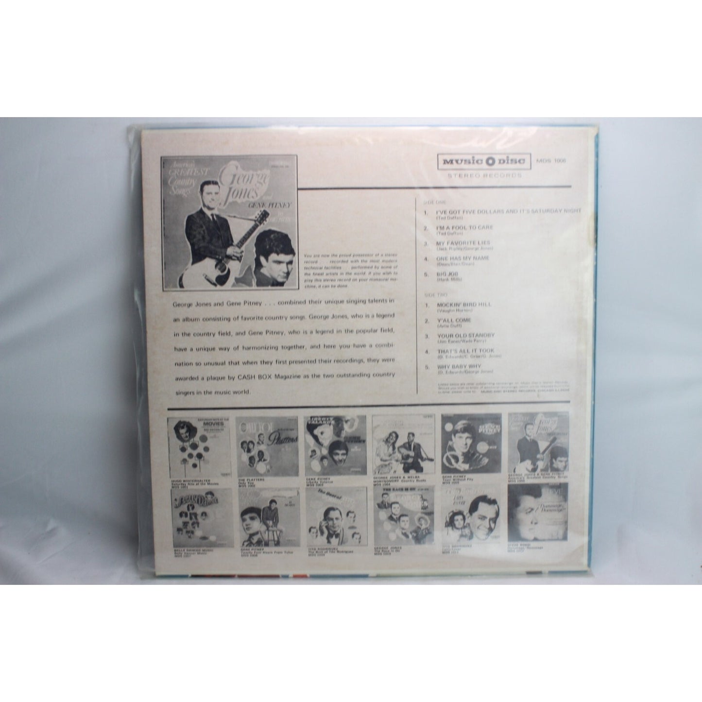 America's Greatest Country Songs George Jones Gene Pitney Vinyl Record Used