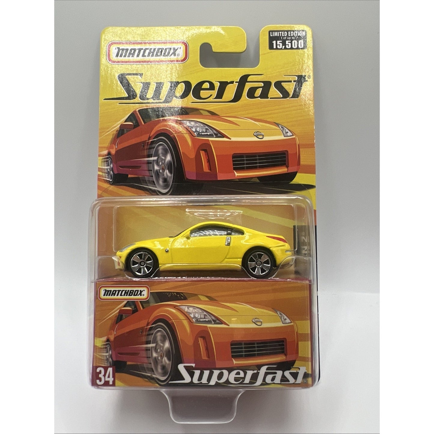 Matchbox Superfast Nissan Z 350Z Yellow 34 JDM Diecast Car Model Limited Edition