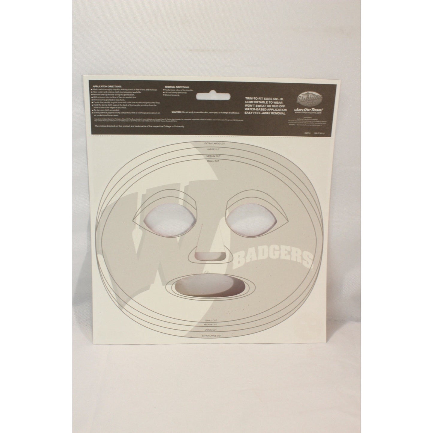 Wisconsin Badgers Game Day Face Temporary Tattoo NFL Football Fan Peel Off