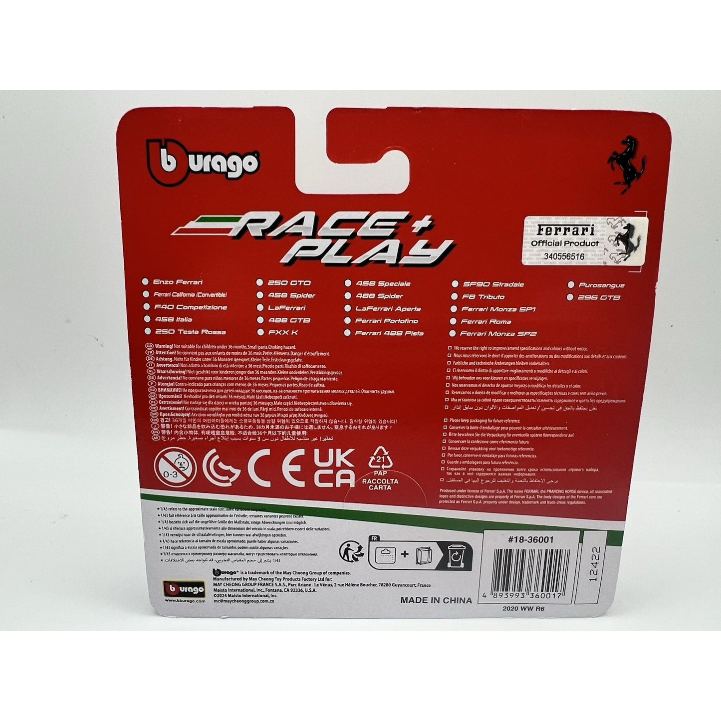 Burago Race and Play Silver Ferrari Roma 1/43 Die Cast Toy Model Car Supercar