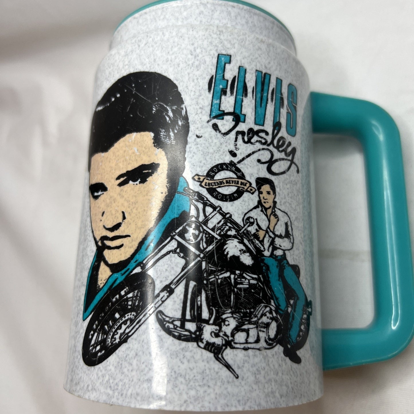 Vintage 1993 Elvis Presley Collectible Plastic Travel Mug With Lid Rare Find