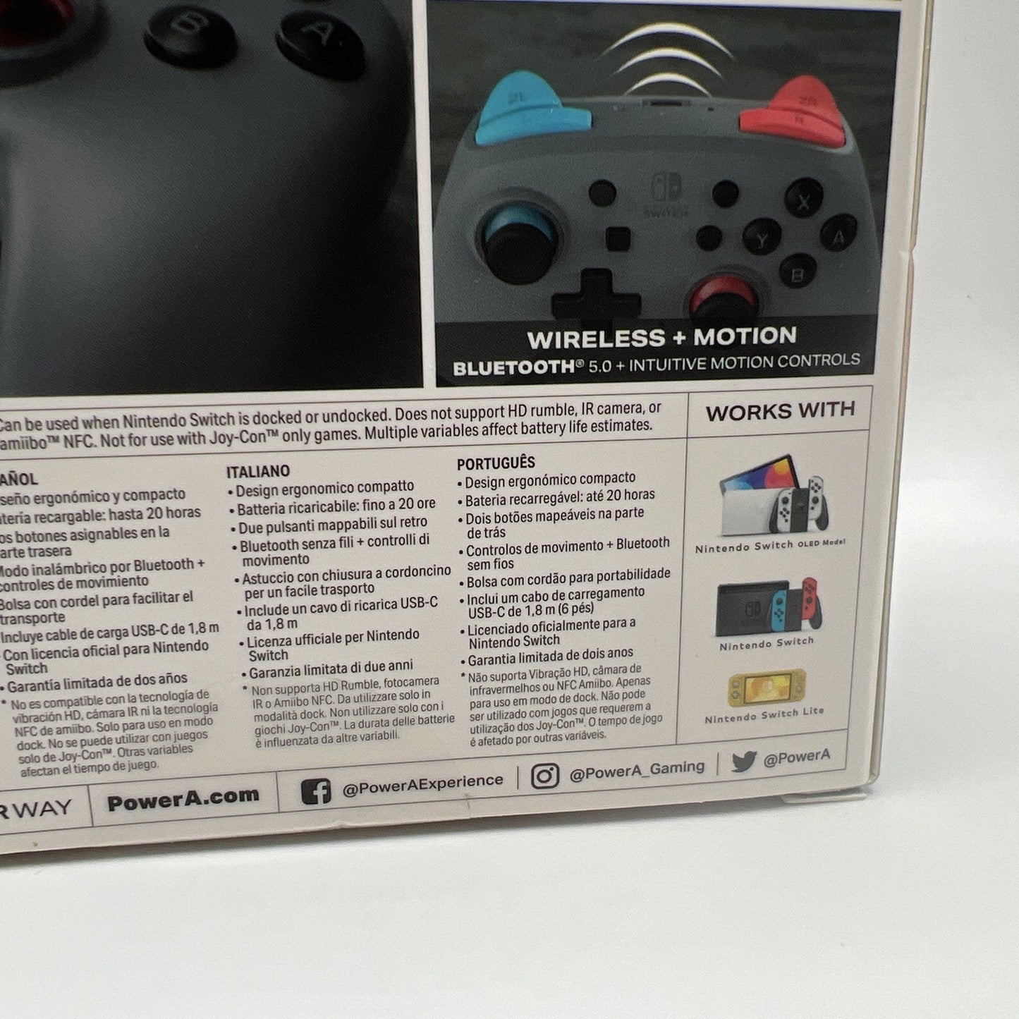 PowerA Enhanced Nano Wireless Controller for Nintendo Switch Black Gray Sealed