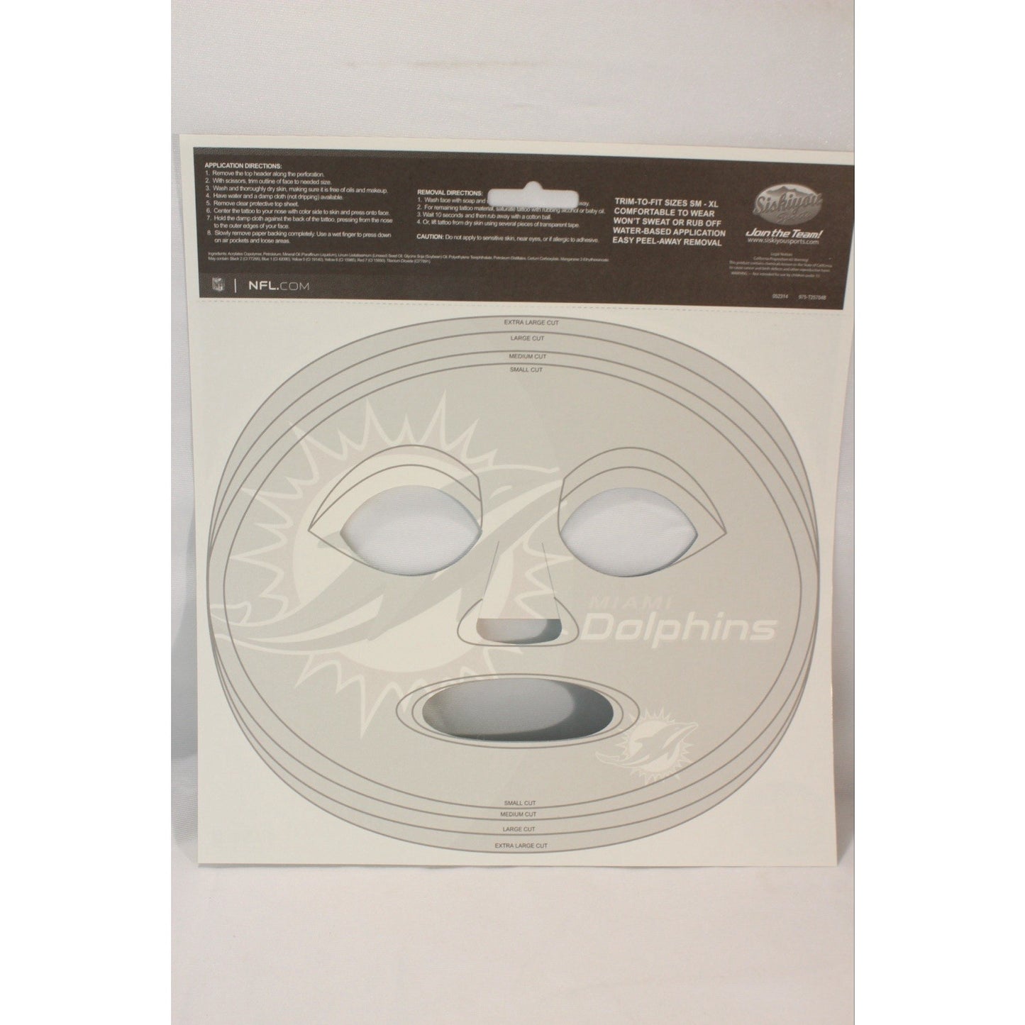 Miami Dolphins Game Day Face Temporary Tattoo NFL Football Fan Peel Off Tattoos