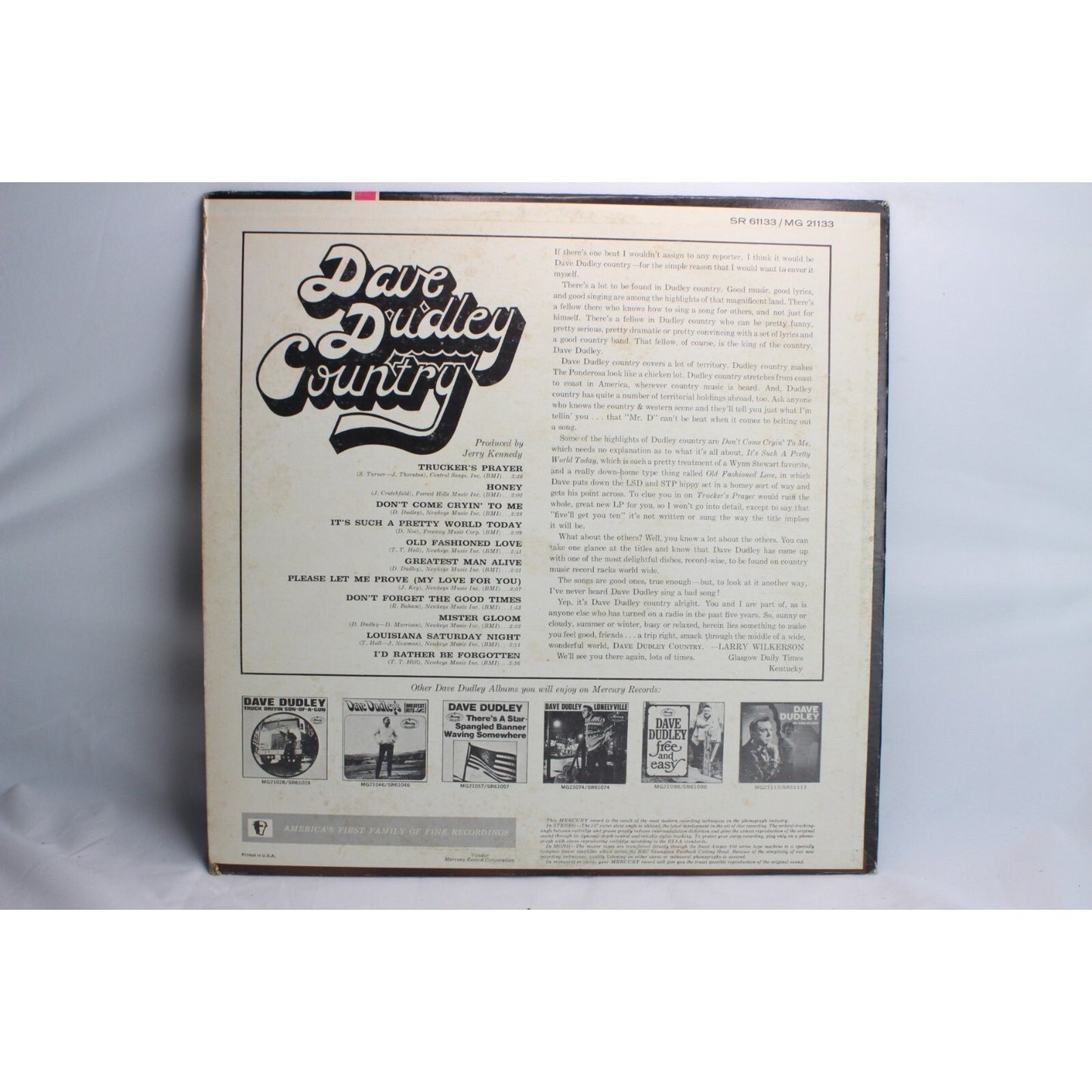 Dave Dudley – Country Featuring Trucker's Prayer Vinyl Record Used