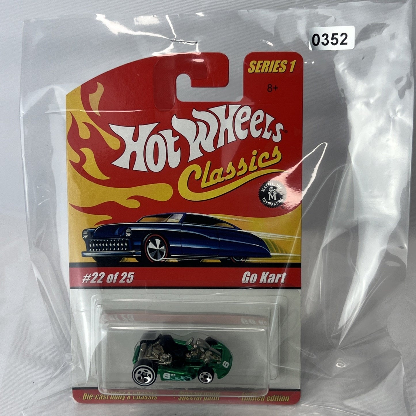 Hot Wheels Go Kart Car Classics Car #22 of 25 Series 1 Green Flames Die Cast
