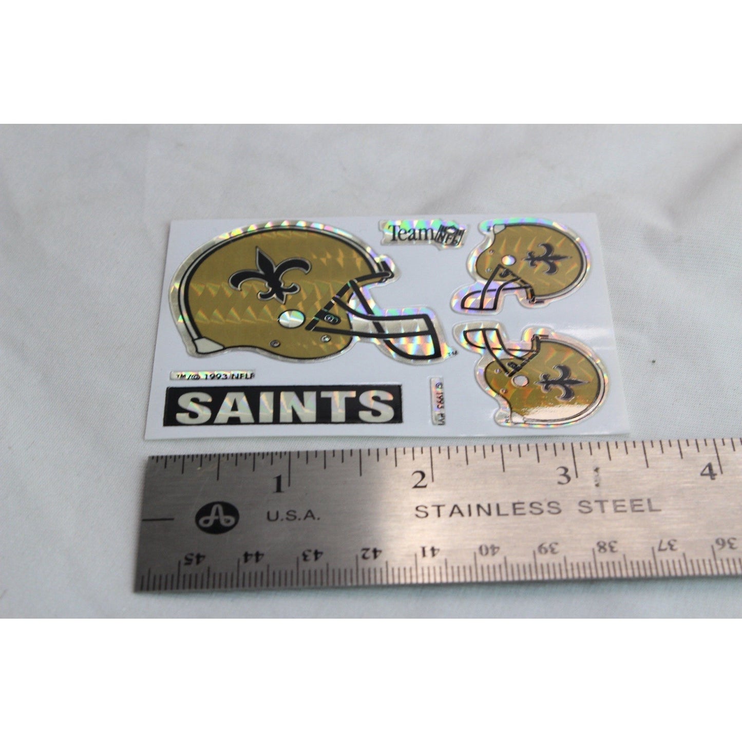 1993 New Orleans Saints Holographic Prism Vending Machine Team NFL Stickers