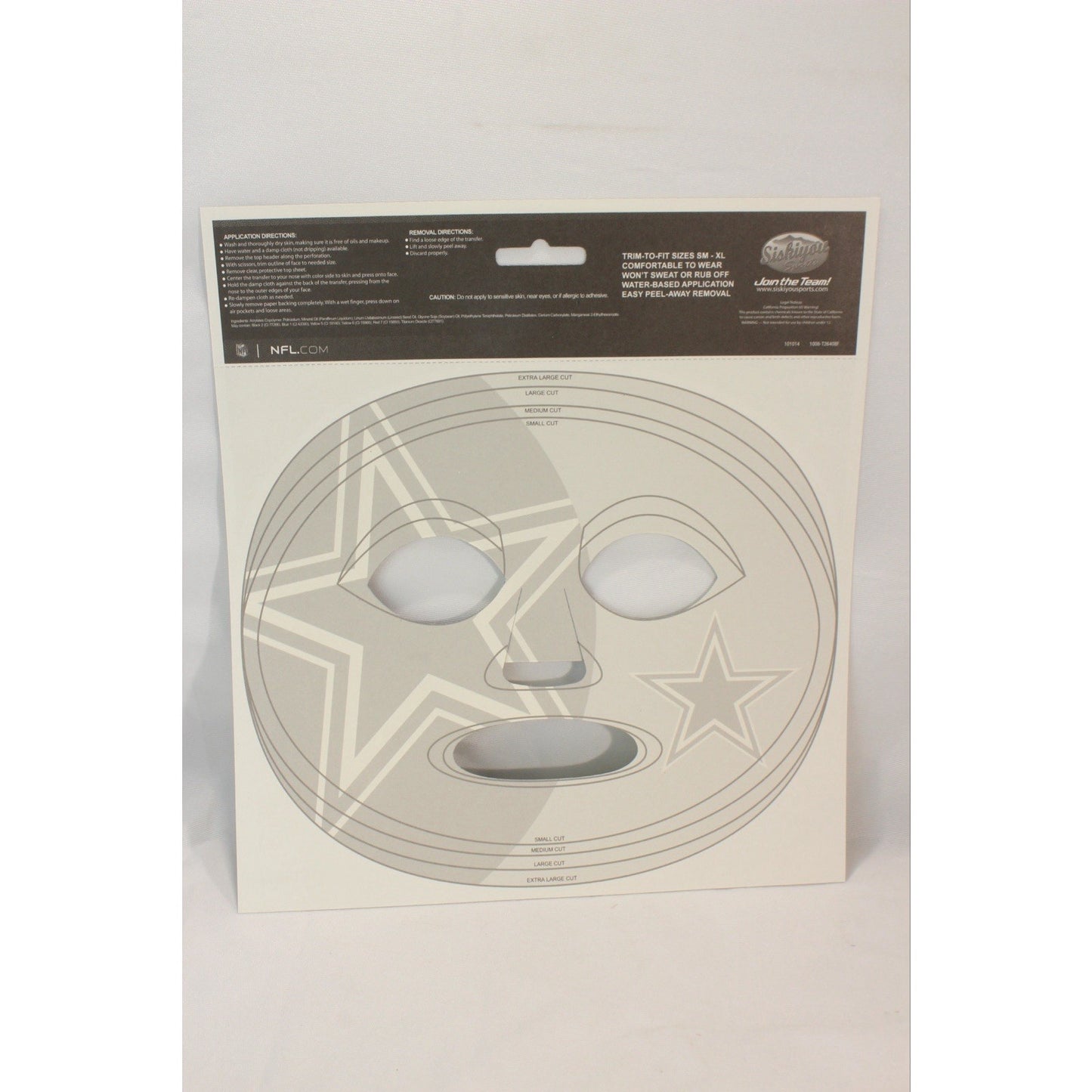 Dallas Cowboys Game Day Face Temporary Tattoo NFL Football Fan Peel Off Tattoos