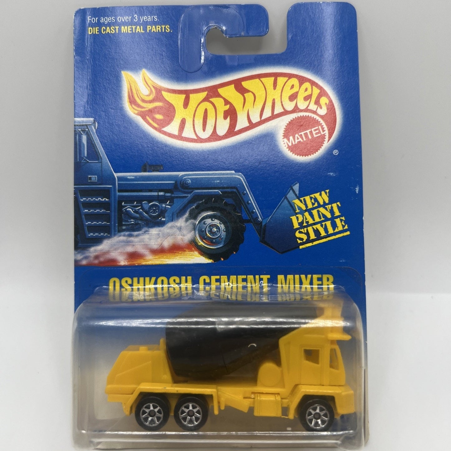 1991 Hot Wheels Oshkosh Cement Mixer #269 Yellow Construction Truck Die Cast