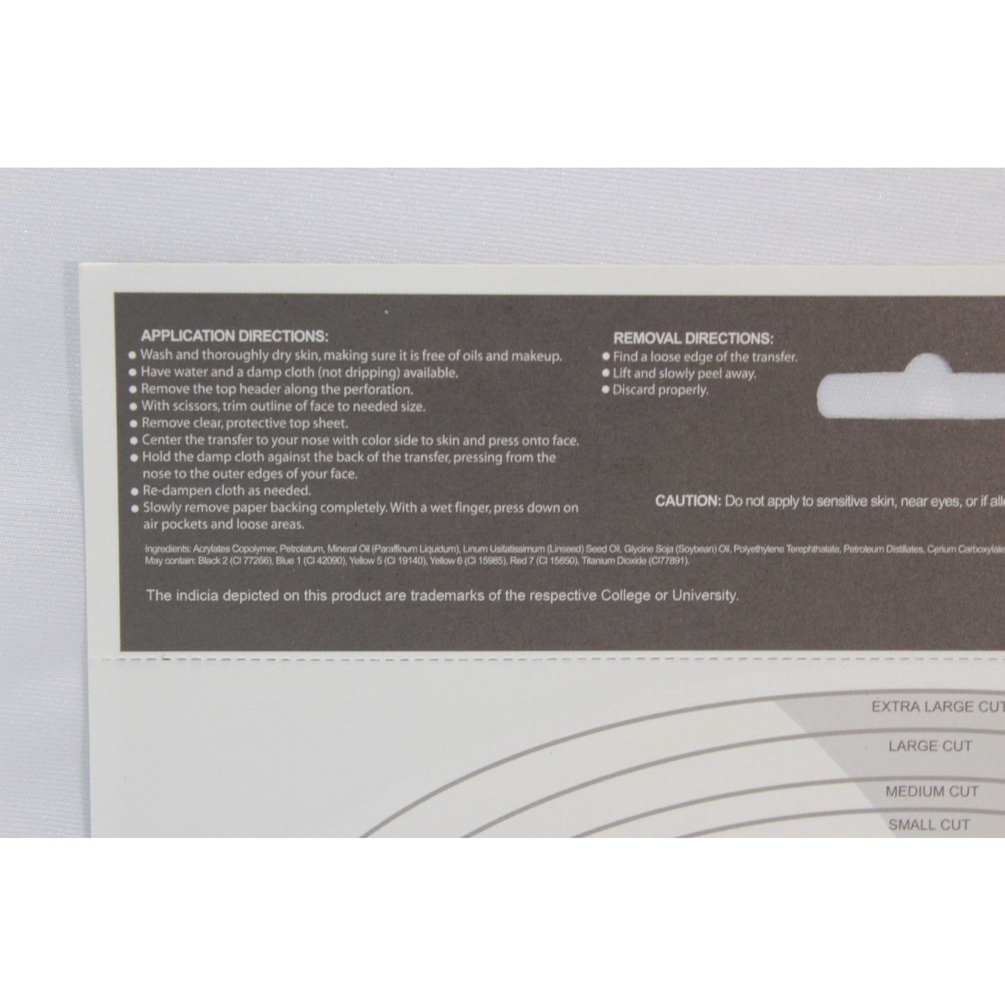 Wisconsin Badgers Game Day Face Temporary Tattoo NFL Football Fan Peel Off