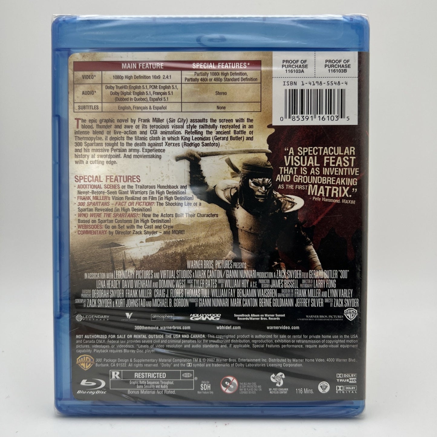 300 Movie DVD Blu-ray Brand New Sealed Gerard Butler Sparta Film