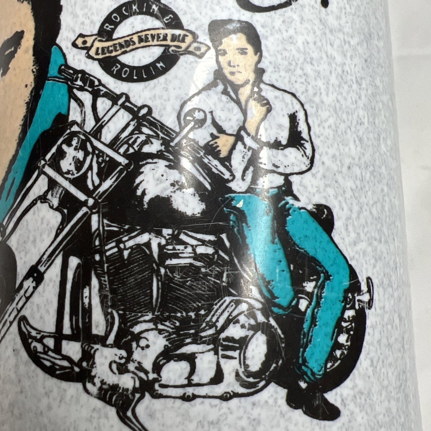 Vintage 1993 Elvis Presley Collectible Plastic Travel Mug With Lid Rare Find